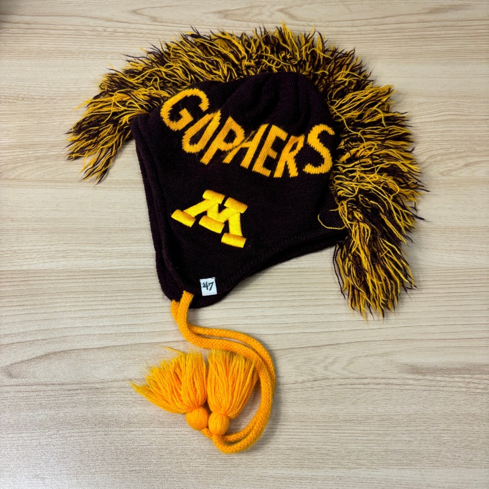 Minnesota Golden Gophers Hat Beanie Maroon Knit Youth Kids Winter '47